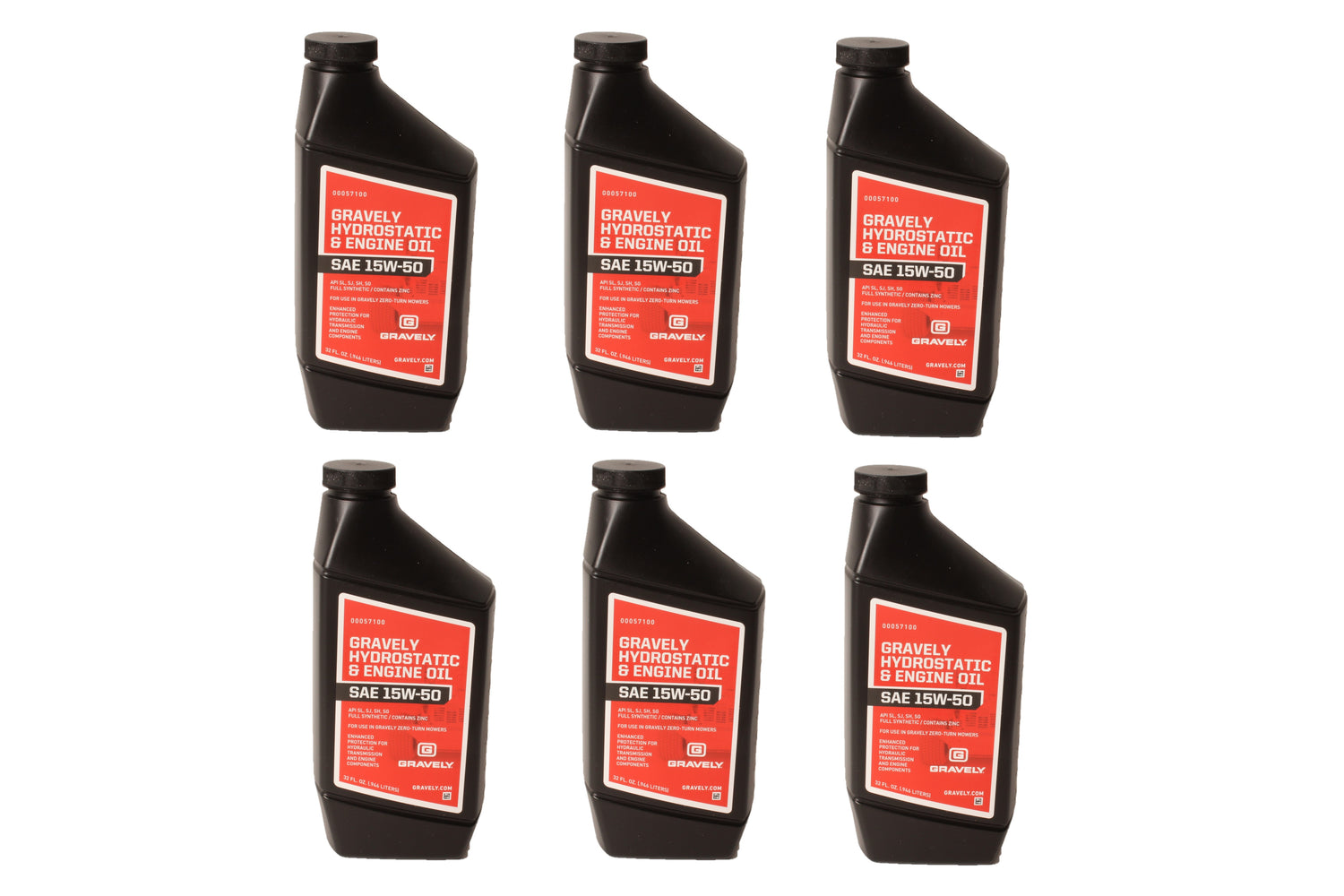 6 Gravely 00057100 32 oz Bottle of SAE 15W-50 Synthetic Zinc Hydro Engine Oil