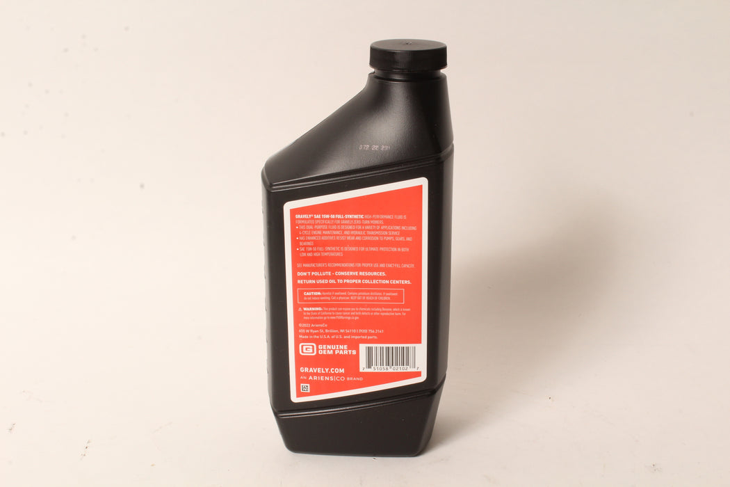 Gravely 00057100 32 oz Bottle of SAE 15W-50 Synthetic Zinc Hydro Engine Oil