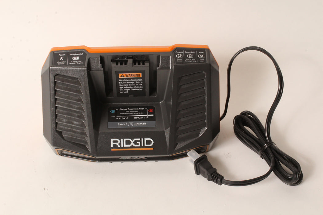 Ridgid 140320010 Single Port Li-Ion Ni-CD 18V Slide On Battery Charger R840095