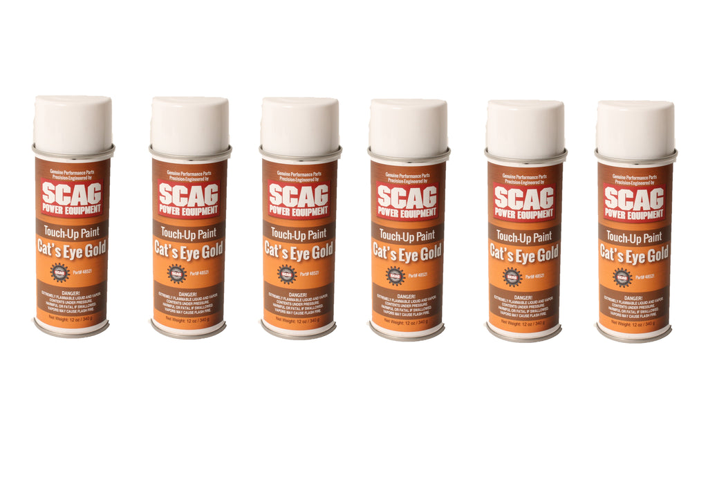 6 PK OEM Scag 48521 Orange Cat's Eye Gold Spray Paint 12oz