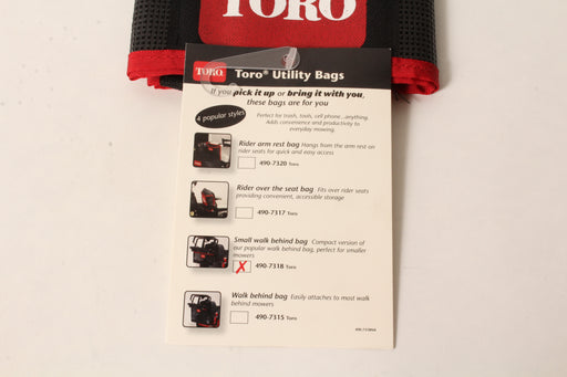 Genuine Toro 490-7318 Small Mesh Utility Bag Hangs From Walk Behinds