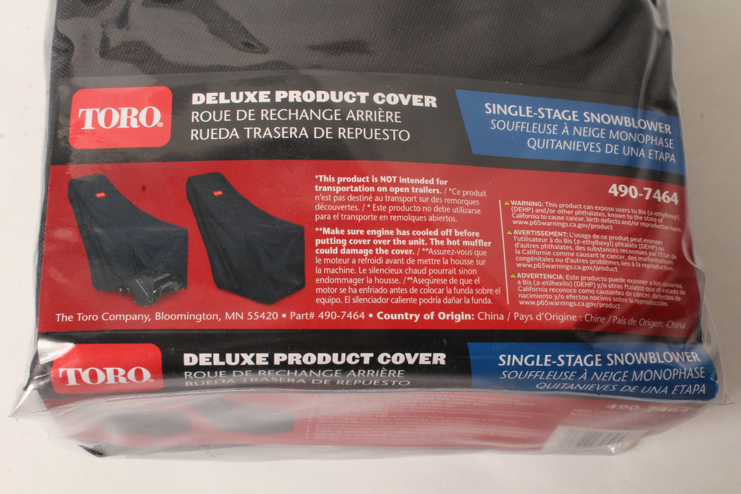 Genuine Toro 490-7464 Waterproof Single Stage Snowblower Cover