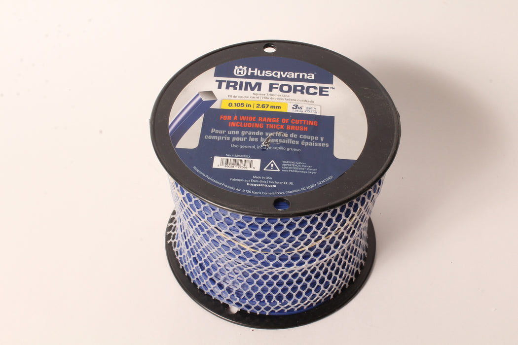 Genuine Husqvarna 529337513 Trim Force Square Trimmer Line 3lb 690ft Spool .105"