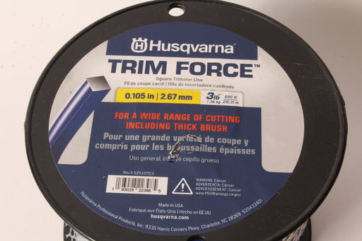 Genuine Husqvarna 529337513 Trim Force Square Trimmer Line 3lb 690ft Spool .105"