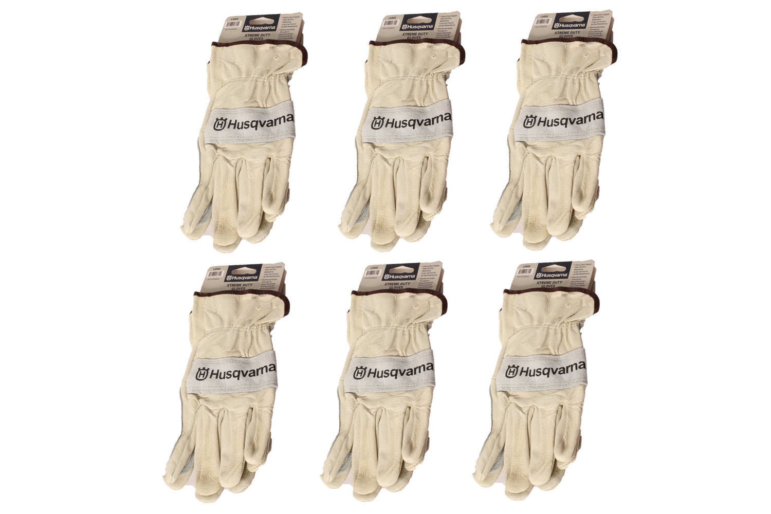 6 PK Genuine Husqvarna 531300274 Large Xtreme Duty Work Gloves