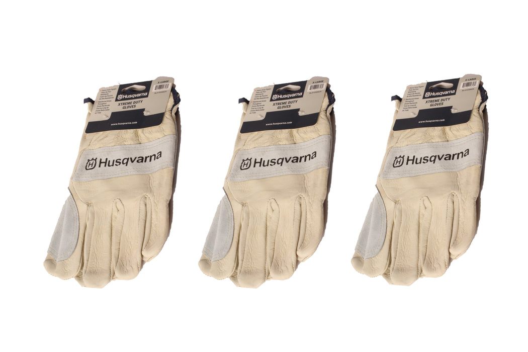 3 PK Genuine Husqvarna 531300275 XL Xtreme Duty Work Gloves Extra-Large