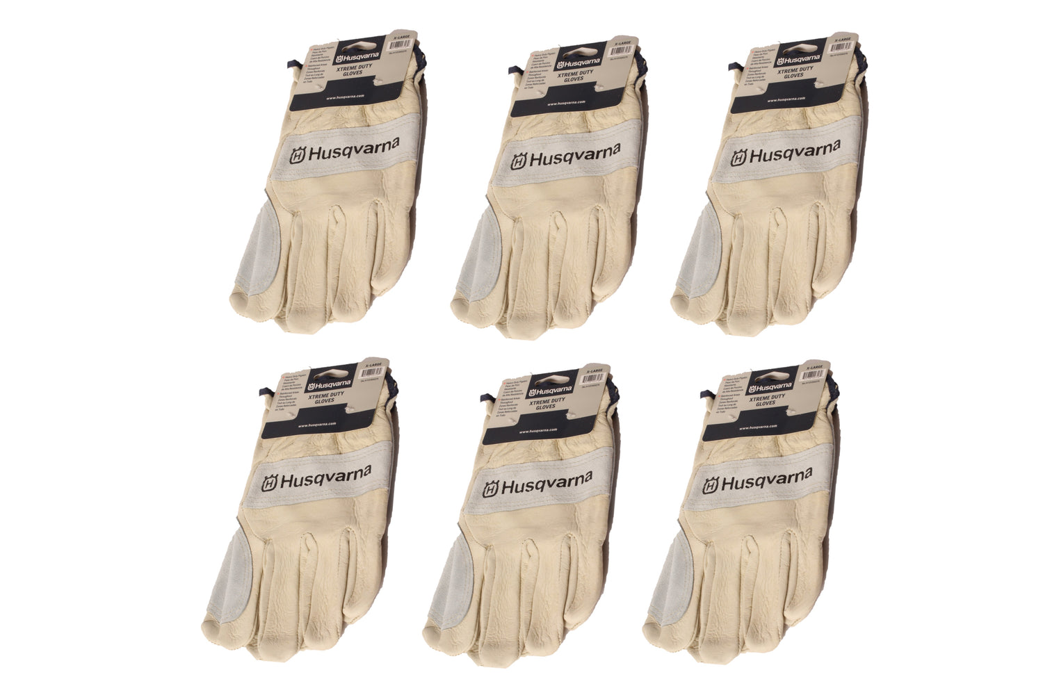 6 PK Genuine Husqvarna 531300275 XL Xtreme Duty Work Gloves Extra-Large