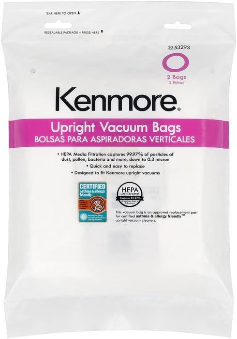Genuine Kenmore 53293 Vacuum HEPA Dust Bag Type 0 Pack of 2