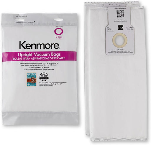 Genuine Kenmore 53293 Vacuum HEPA Dust Bag Type 0 Pack of 2