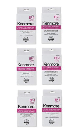 6 PK Genuine Kenmore 53295 Vacuum HEPA Exhaust Filter EF-1 86889 MC-V199H