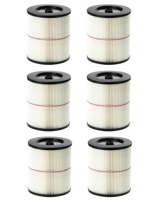 6 PK Genuine Craftsman 551006114 Shop Vac Red Stripe Cartridge Filter