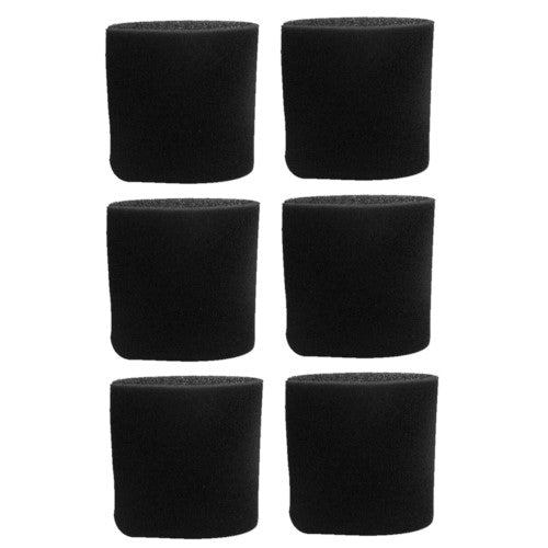 6 PK Vacmaster 551009111 Foam Sleeve Filter Fits Most 2.5-4 Gallon Shop Vac