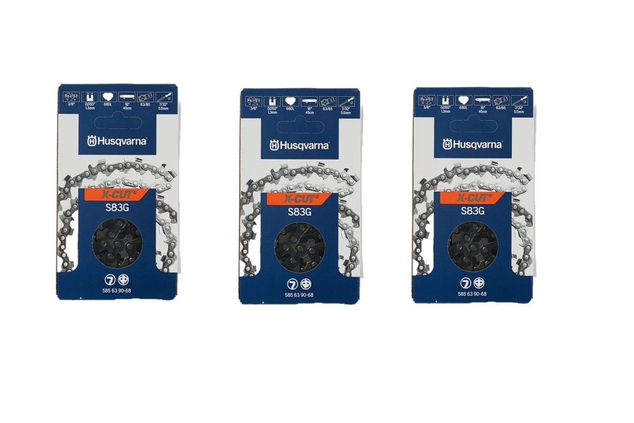 3 PK Husqvarna 585422144 12" 3/8" MINI .050" 44 DL S93G Chainsaw Chain Loop