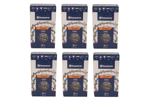 6 PK Genuine Husqvarna 585548972 20" 3/8" .058" 72 DL Chainsaw Chain Loop C85S