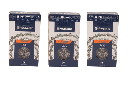 3 PK Genuine Husqvarna 585639072 20" 3/8" .050" 72 DL S83G Chainsaw Chain Loop