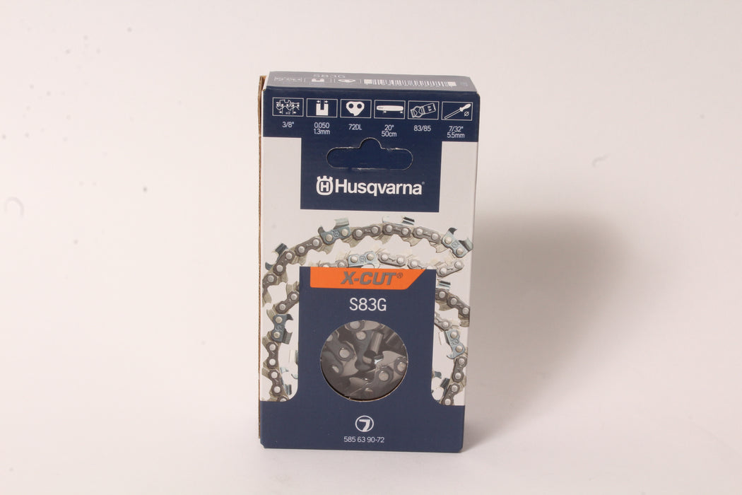 Genuine Husqvarna 585639072 20" 3/8" .050" 72 DL S83G X-Cut Chainsaw Chain Loop