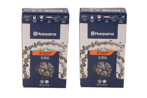 2 PK Genuine Husqvarna 585639666 16" .325" .058" 66 DL S35G Chainsaw Chain Loop