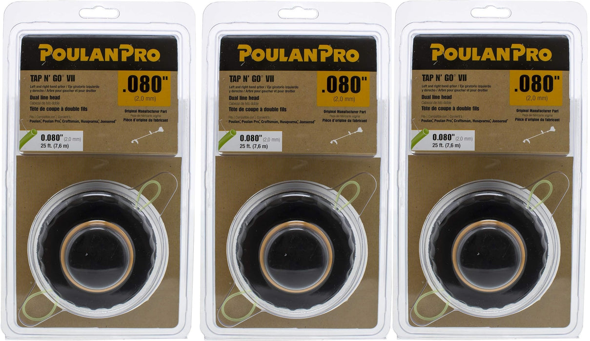 3 PK Poulan Pro 590267601 Trimmer Head PP25E PP26E PP338PT PP428C PPB150E PPB330