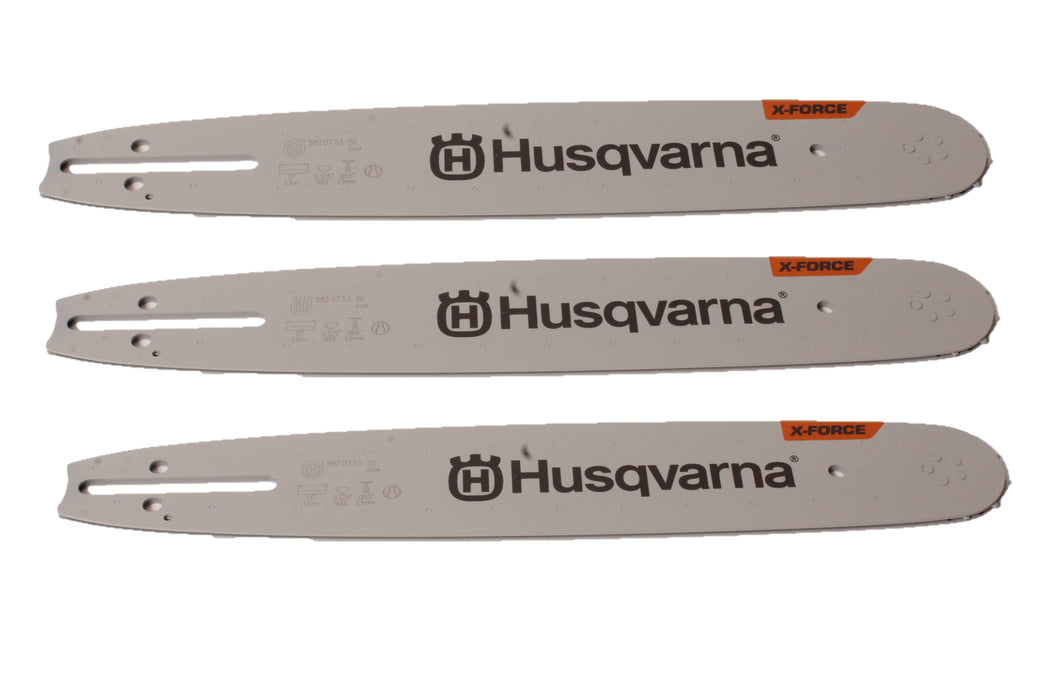 3 PK Genuine Husqvarna 596199756 13" .325" PIX .050" 56 DL XF Chainsaw Bar SM