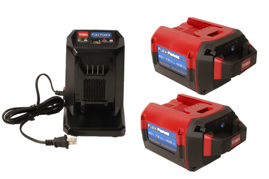 Toro 2 PK 88675 60V MAX Flex-Force 7.5Ah Battery & 1 88602 Charger 2 AMP Kit
