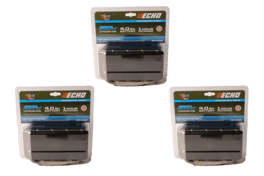 3 PK Genuine Echo CBP-58V4AH 58V 4 Ah Lithium Ion Battery with Fuel Gauge