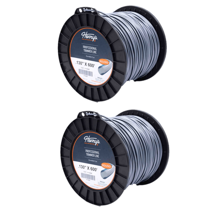 2 PK Henry's H1100845 .130" 600' Round Pro Trimmer Line Twin-Layer Co-Extrusion