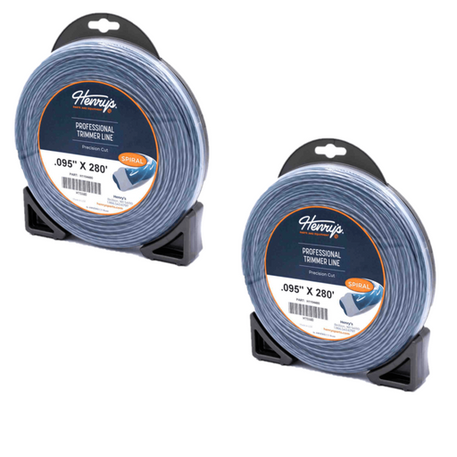 2 PK Henry's H1104480 .095" 280' Spiral Pro Trimmer Line Twin-Layer Co-Extrusion