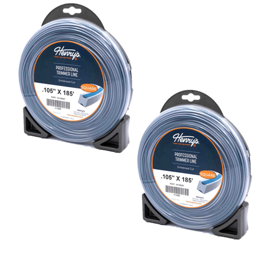 2 PK Henry's H1106297 .105" 185' Square Pro Trimmer Line Twin-Layer Co-Extrusion