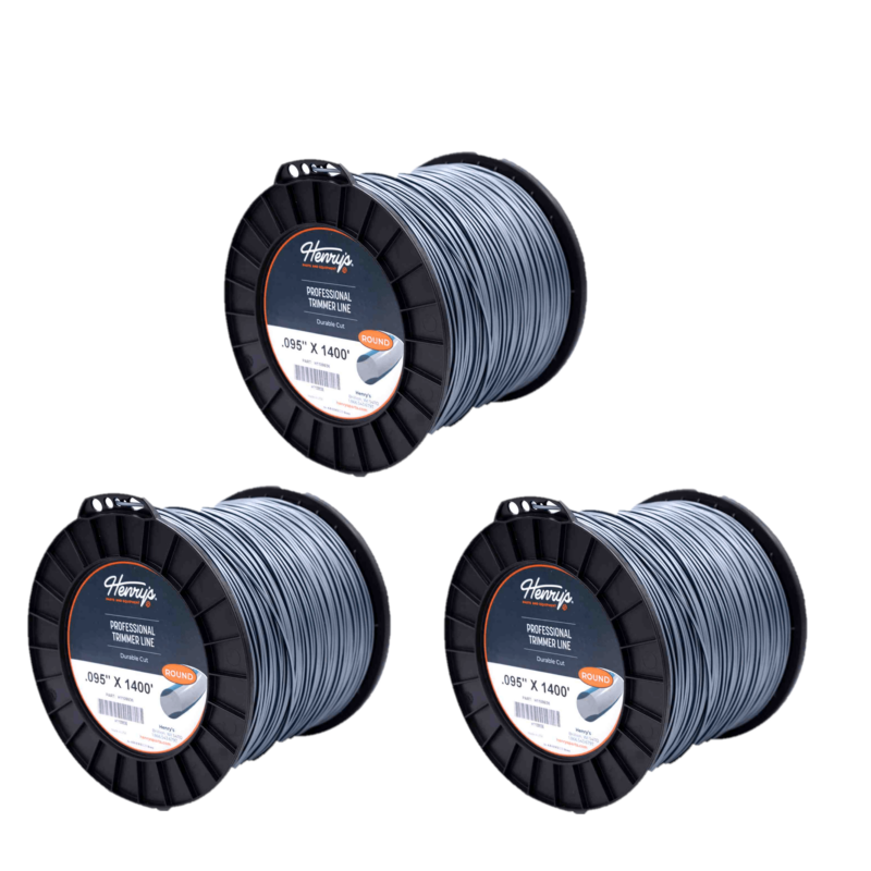 3 PK Henry's H1109936 .095" 1400' Round Pro Trimmer Line Twin-Layer Co-Extrusion