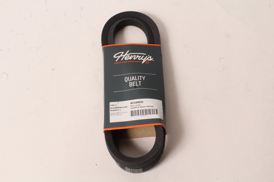 Henry's Universal Wrapped V-Belt 1/2" x 42" H2100835 A40 AK40 AP40 6842 4L420