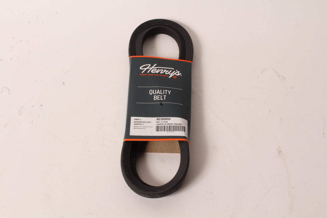 Henry's Universal Wrapped V-Belt 1/2" x 46" H2102652 A44 AK44 AP44 6846 4L460