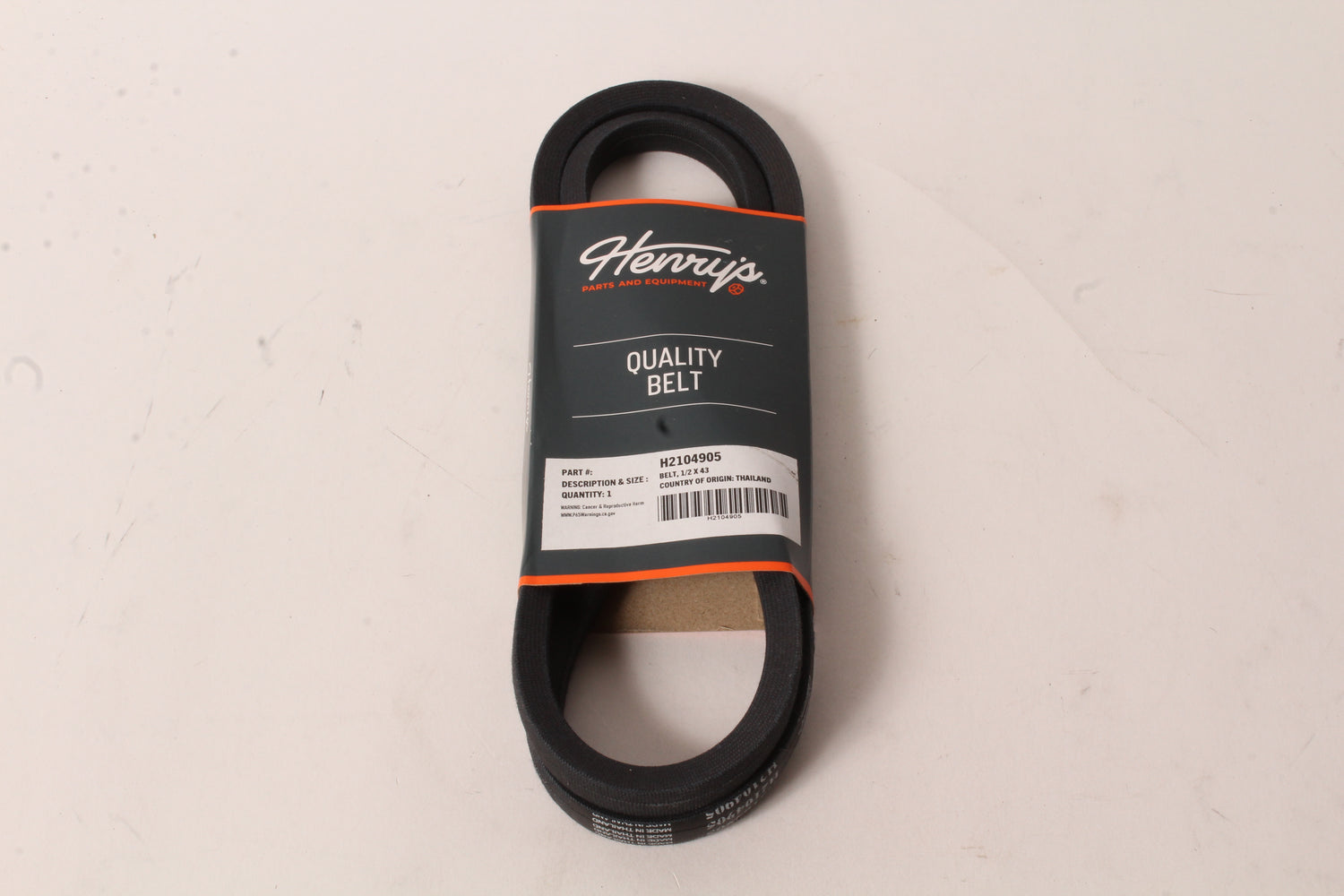 Henry's Universal Wrapped V-Belt 1/2" x 43" H2104905 A41 AK41 AP41 6843 4L430