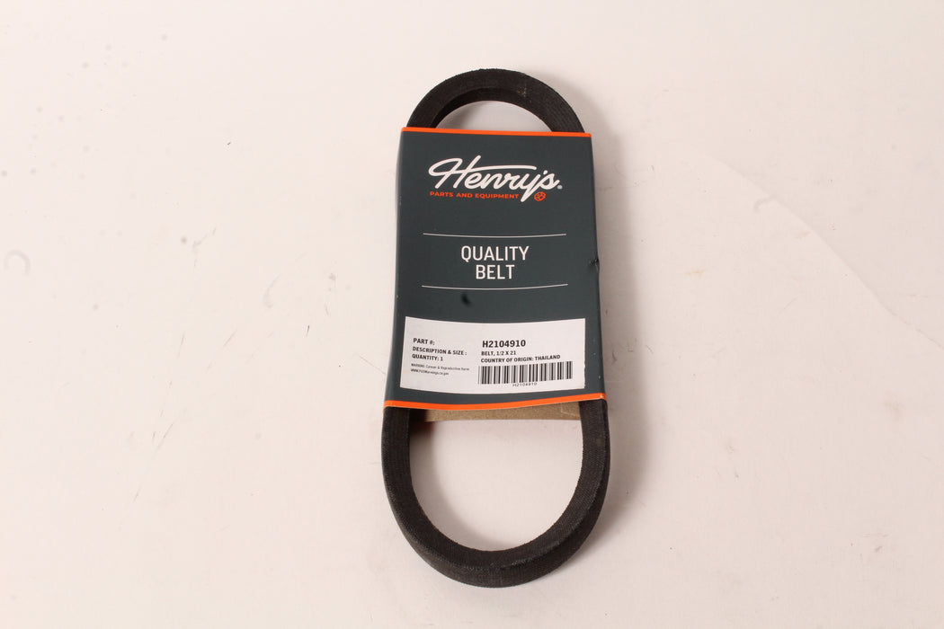 Henry's Universal Wrapped V-Belt 1/2" x 21" H2104910 2210 6821 AK19 A19 4L210