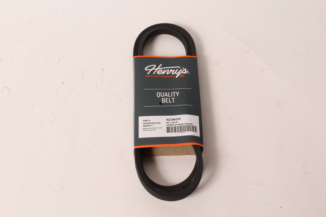 Henry's Universal Wrapped V-Belt 3/8" x 43" H2106297 3L430 6743 1430 38X430