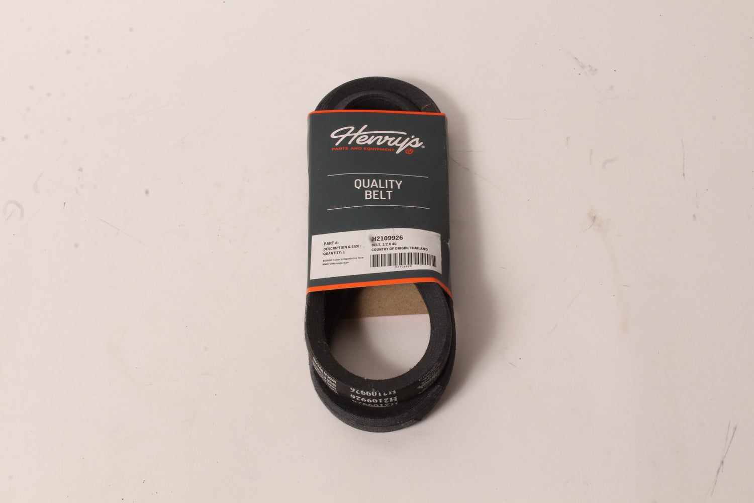 Henry's Universal Wrapped V-Belt 1/2" x 40" H2109926 A38 AK38 AP38 6840 4L400