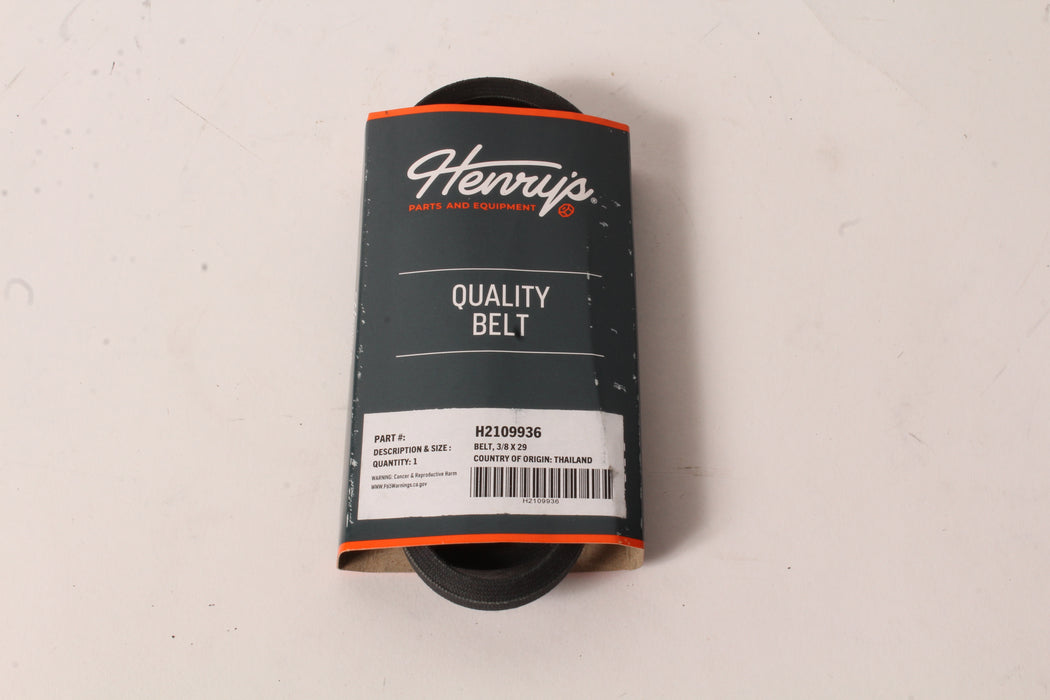 Henry's Universal Wrapped V-Belt 3/8" x 29" H2109936 3L290 6729 M44178 954-0256