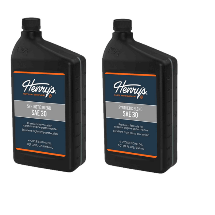 2 PK Henry's H3051743 SAE 30 Synthetic Blend Engine Oil with Zinc 32 oz 4-Cycle