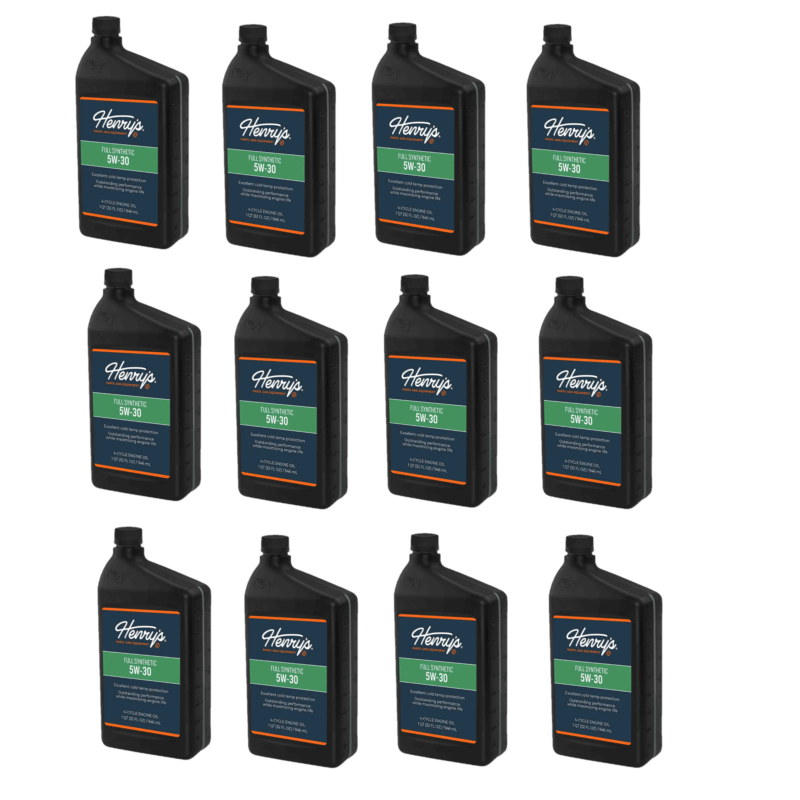 12 PK Henry's H3052610 5W-30 Full Synthetic Engine Oil with Zinc 32 oz 4-Cycle