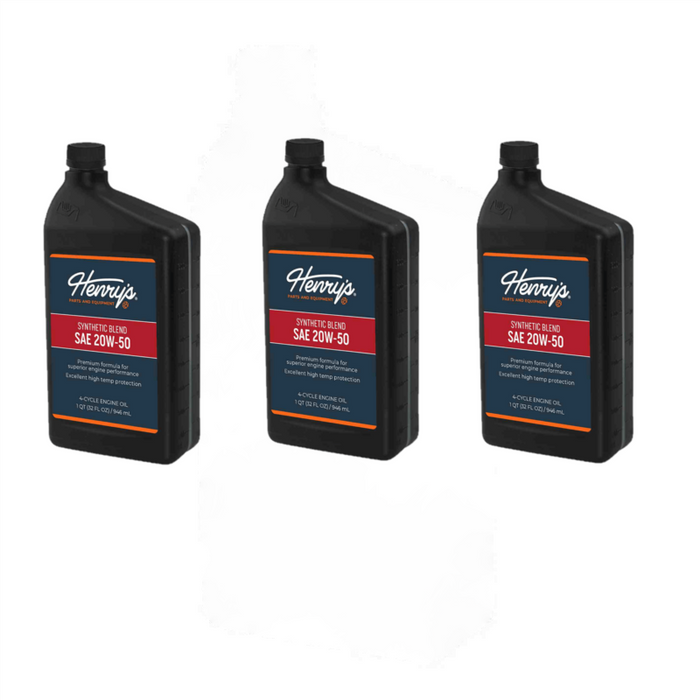 3 PK Henry's H3054905 Engine Oil SAE 20W-50 Synthetic Blend with Zinc 32 oz