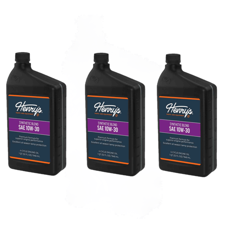 3 PK Henry's H3059017 Engine Oil SAE 10W-30 Synthetic Blend with Zinc 32 oz