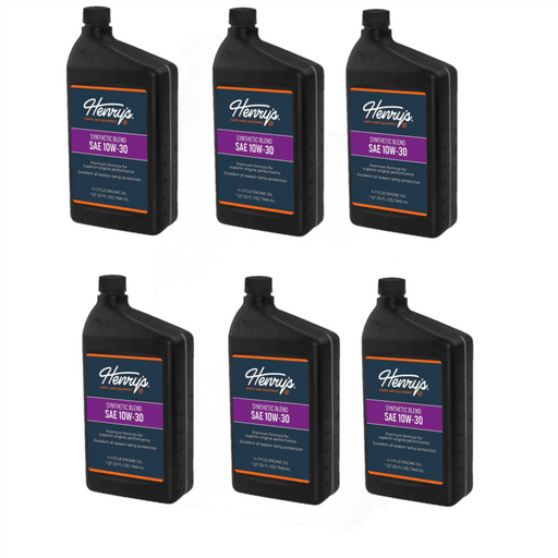 6 PK Henry's H3059017 Engine Oil SAE 10W-30 Synthetic Blend with Zinc 32 oz