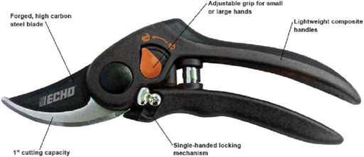 Genuine Echo HP-44 Adjustable Grip Hand Pruner High Carbon Steel Blades