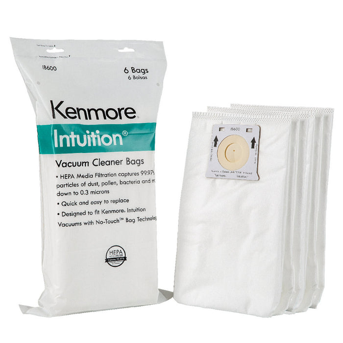 Kenmore IB600 Pack of 6 Dust Bags Intuition w/ No-Touch Bag Technology