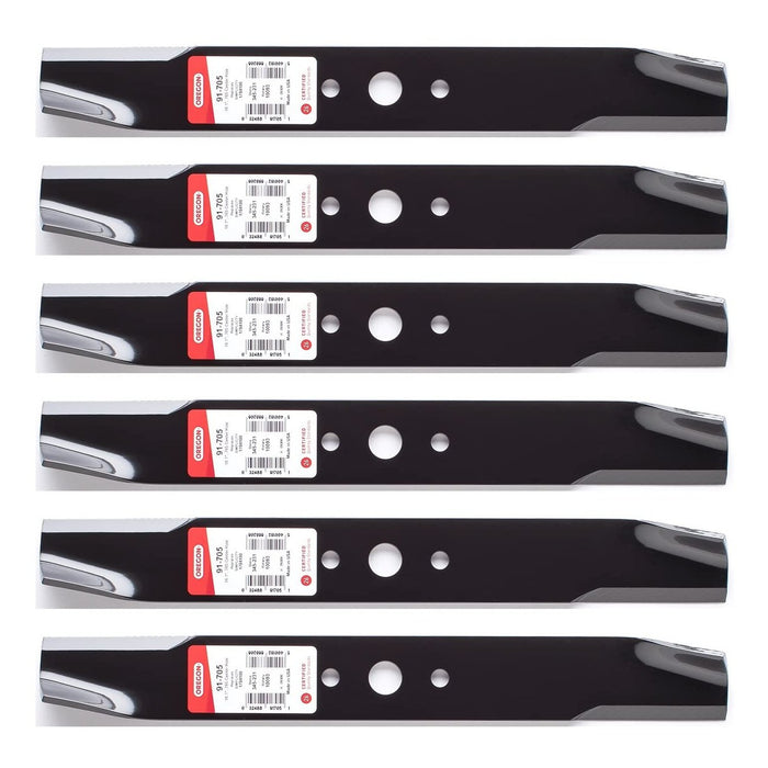 6 Pack Oregon 91-705 Mower Blade for Massey Ferguson 1704100 44"