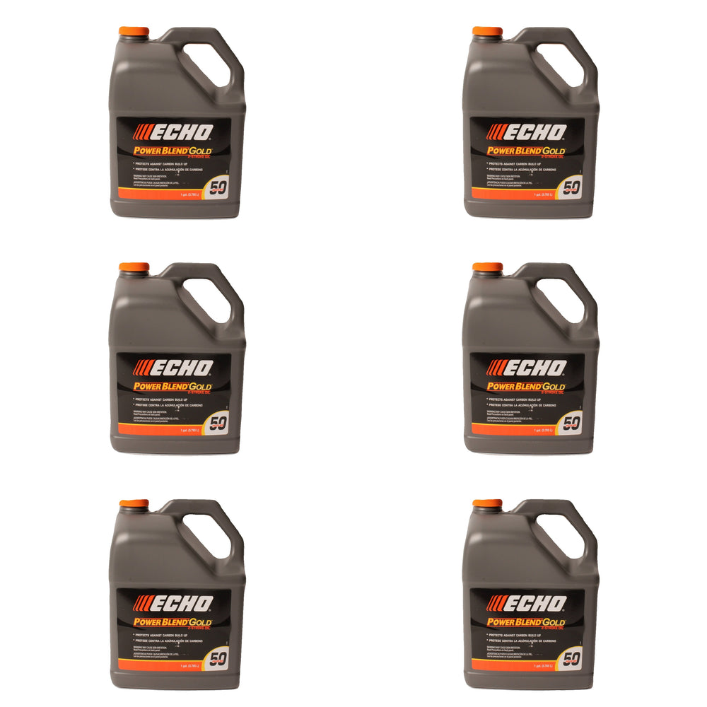 6 PK Echo 6450050G PowerBlend Gold 1 Gallon 2-Cycle 2-Stroke Oil Blend Mix 50:1