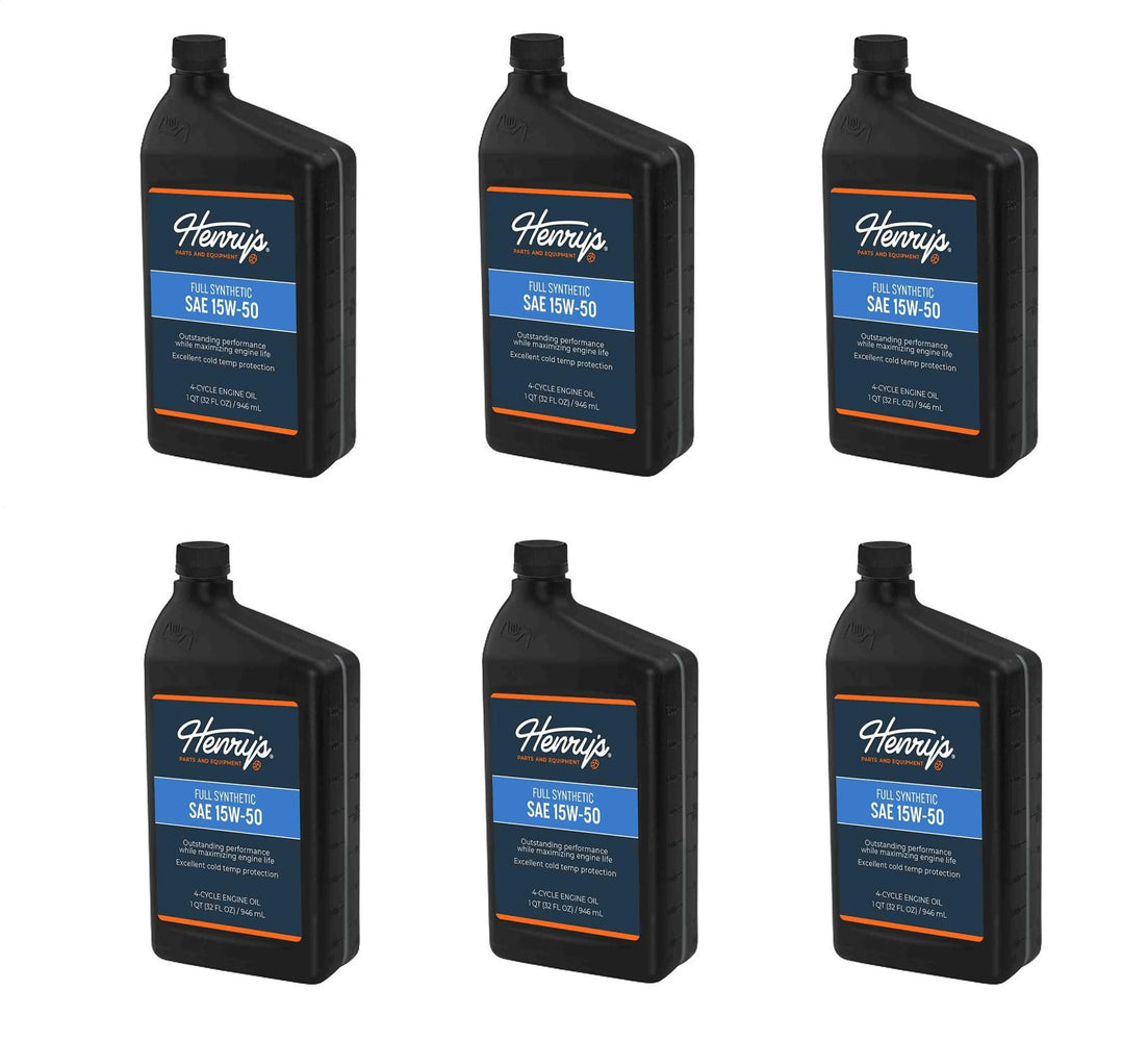 6 PK Henry's H3057631 Engine Oil 15W-50 Full Synthetic with Zinc 32 oz 4-Cycle