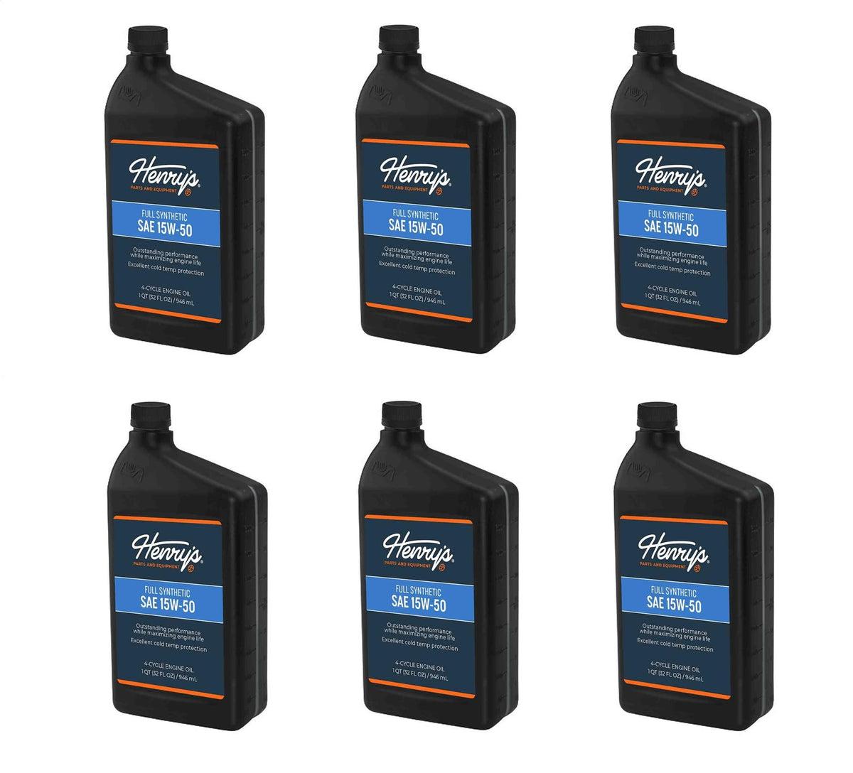 6 PK Henry's H3057631 Engine Oil 15W-50 Full Synthetic with Zinc 32 oz ...