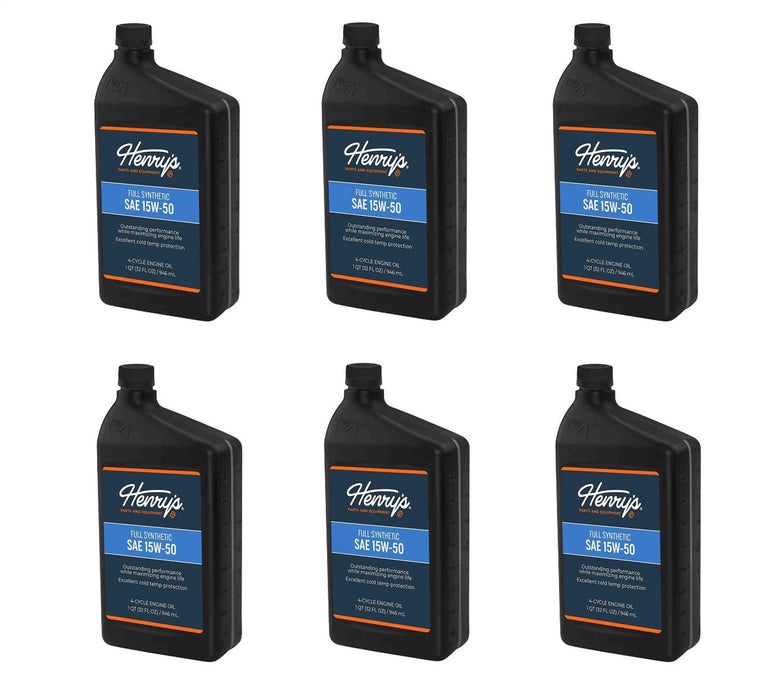 6 PK Henry's H3057631 Engine Oil 15W-50 Full Synthetic with Zinc 32 oz 4-Cycle