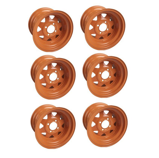 6 PK Genuine Scag 481851 12" 4 Lug Powder Coated Gold Wheel Rim 24-x12.00-12