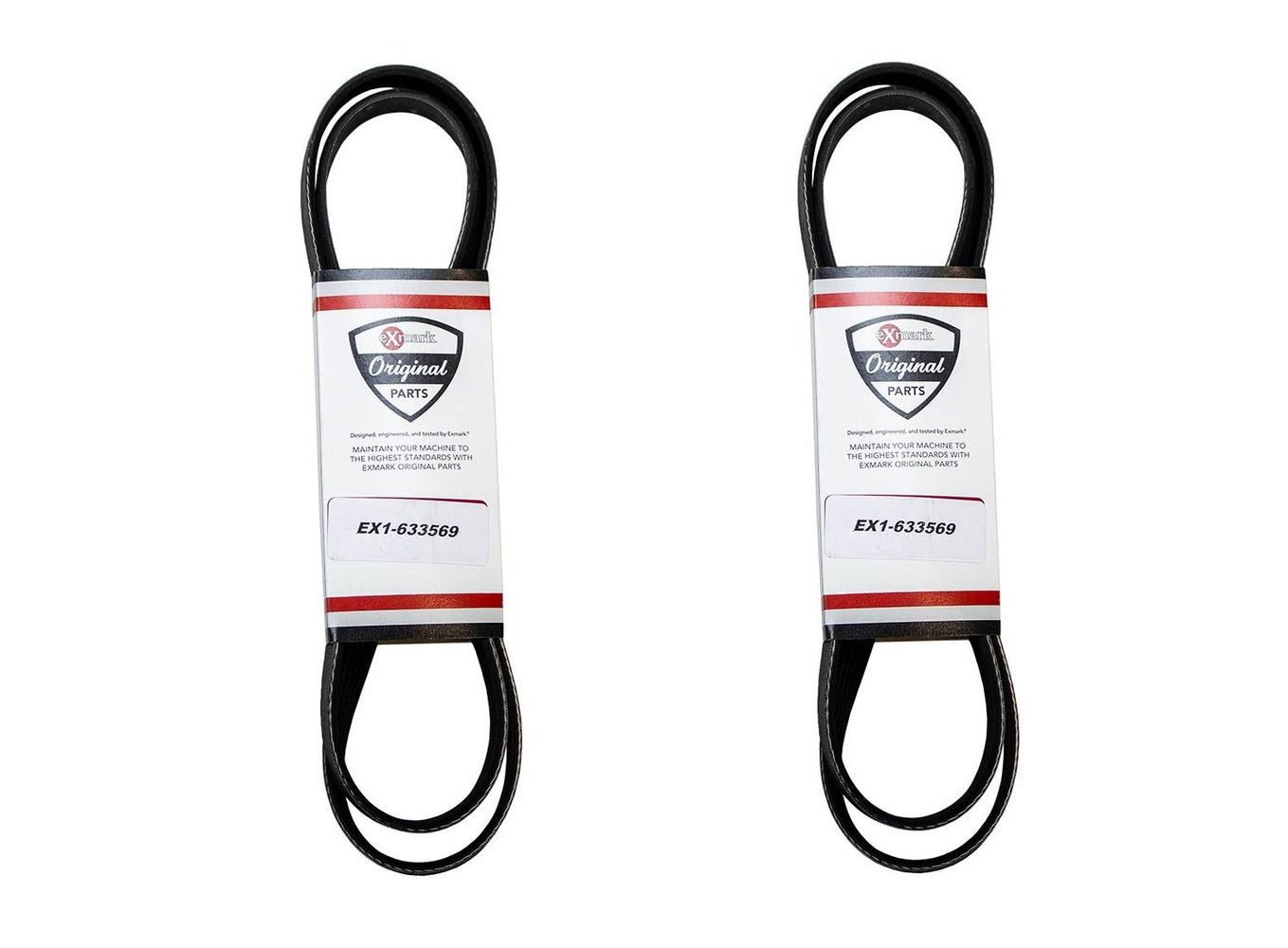 2 PK Genuine Exmark 1-633569-SL Poly V-Belt Lazer Z AC AS LC 1-633569 OEM